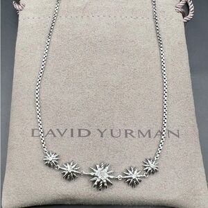 David Yurman five station diamond necklace 17/18 from the starburst collection.